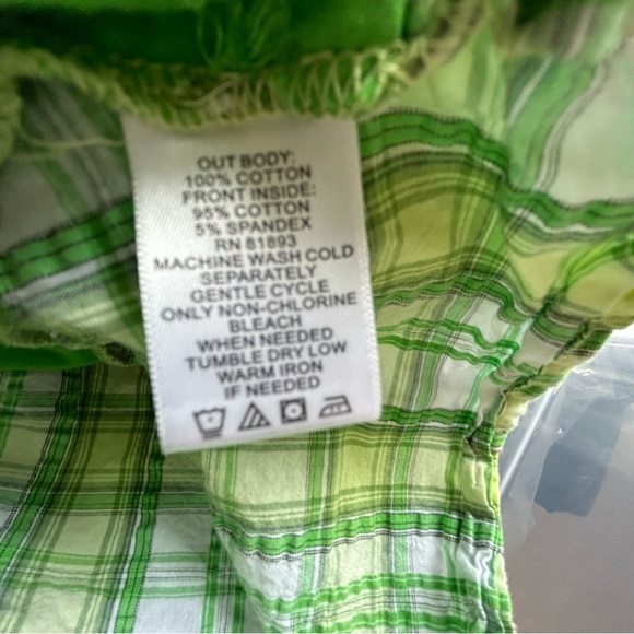 Denim&Co green white plaid green tee look Size M - Picture 5 of 8